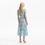 LIGHT BLUE LACE MIDI DRESS Self-portrait RS24-181M-BL-BLUE