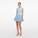 BLUE CREPE LACE MINI DRESS Self-portrait SS26-095S-BL-BLUE