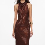 BROWN RHINESTONE RACER BACK MAXI DRESS Self-portrait PF26-041XB-BR-BROWN