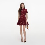 BURGUNDY LACE MINI DRESS Self-portrait PF26-111SA-BU-BURGUNDY