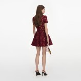 BURGUNDY LACE MINI DRESS Self-portrait PF26-111SA-BU-BURGUNDY