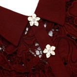 BURGUNDY LACE MINI DRESS Self-portrait PF26-111SA-BU-BURGUNDY