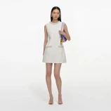 CREAM TEXTURED DENIM MINI DRESS Self-portrait AW26-812S-C-CREAM