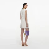 CREAM TEXTURED DENIM MINI DRESS Self-portrait AW26-812S-C-CREAM
