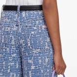 BLUE TEXTURED DENIM Self-portrait AW26-801P-BL-BLUE