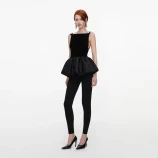 BLACK PANEL KNIT LEGGINGS Self-portrait SC26-175P-B-BLACK